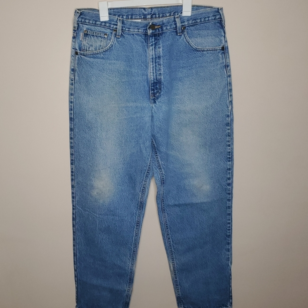 Carhartt Relaxed Fit Denim Jeans Men’s Size‎ 38x34 Straight Leg Light Blue B11